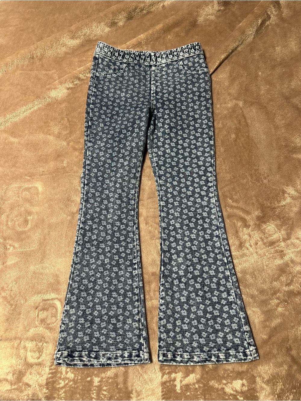 Andy & Evan Blue Floral Print Flared Jeans